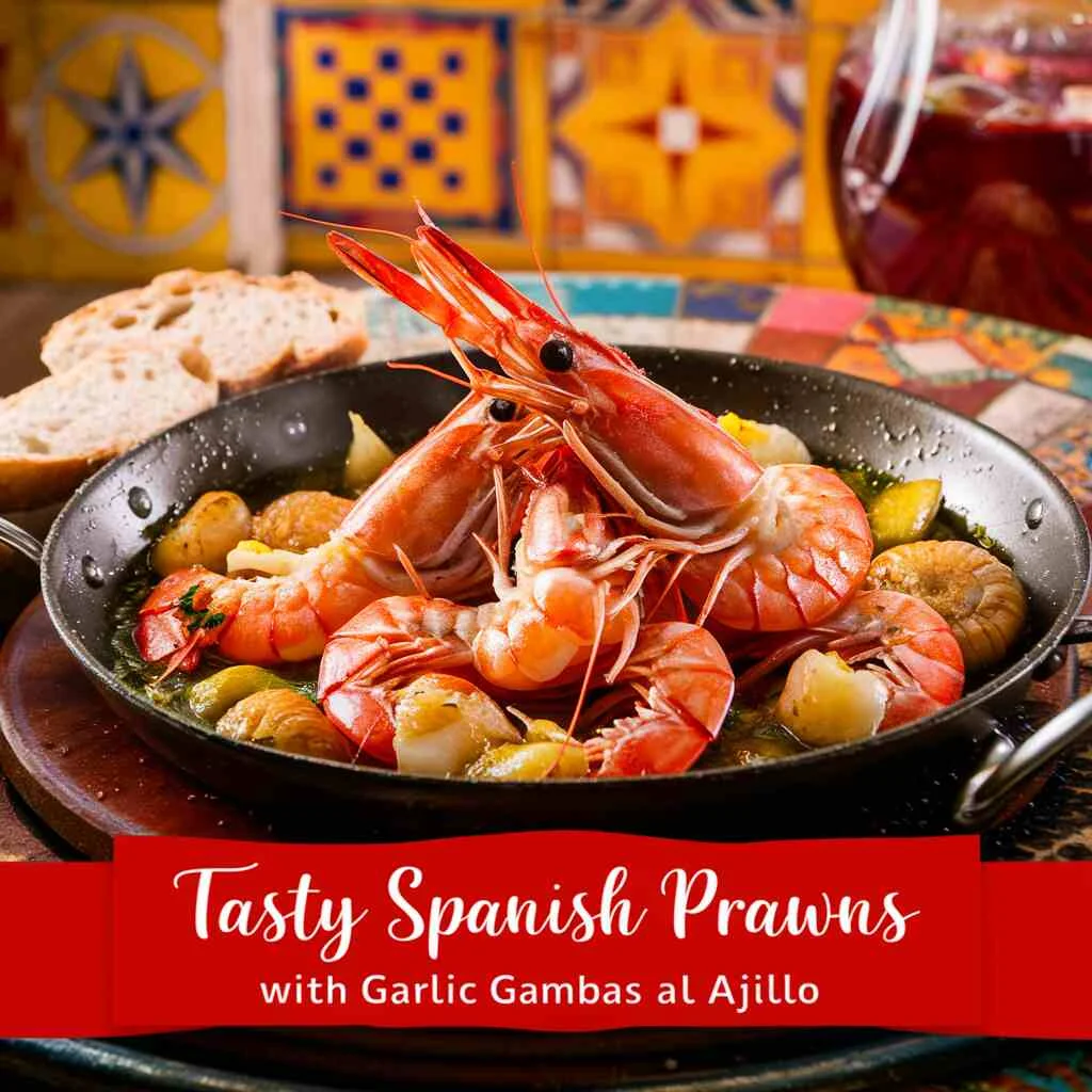 Tasty Spanish prawns with garlic